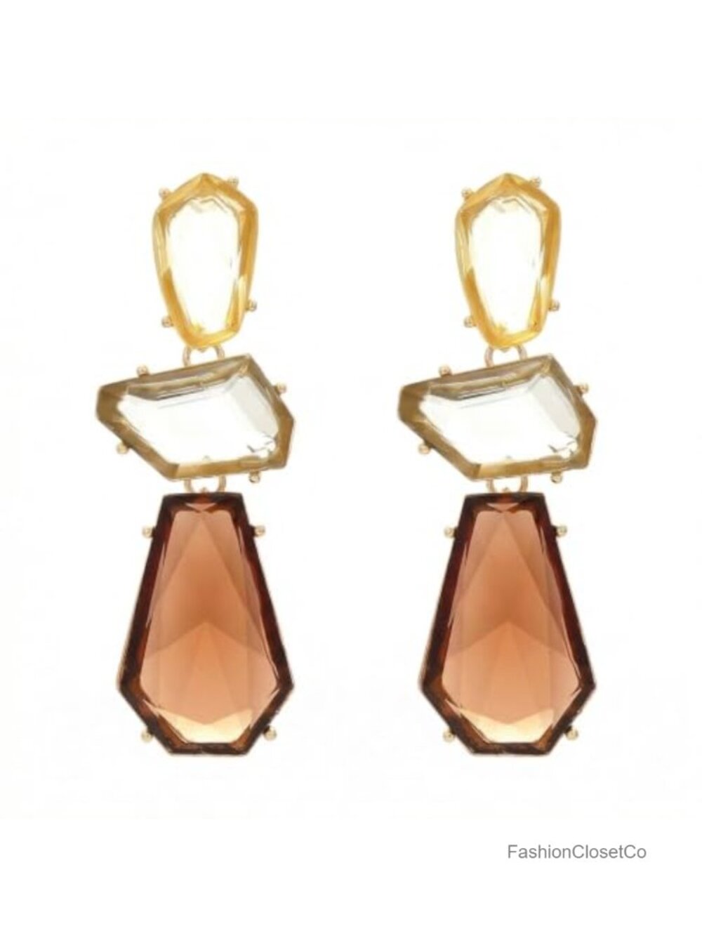 Rhinestone Drop Dangle Statement Earrings Boho Geometric